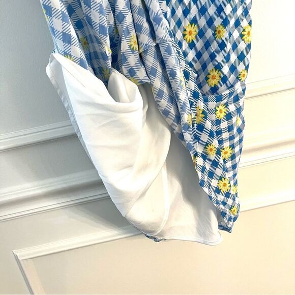 Staud Milla Print Mini Dress in Gingham Daisy Plaid Dress, Size 10 NWT - Picture 10 of 12